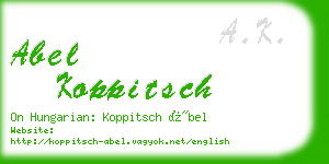 abel koppitsch business card